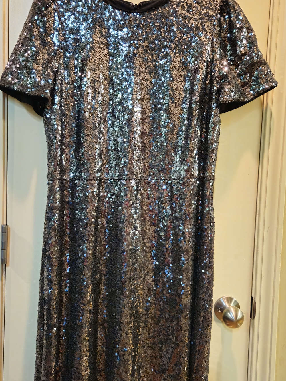 Ann Taylor Multicolor Sequin Scoop-Neck Top